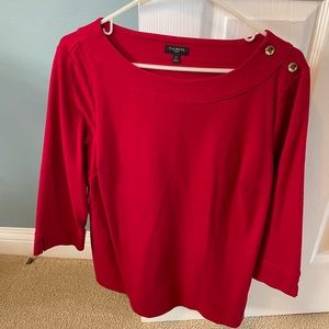 Talbots Red 3/4 Sleeve Top Size X
